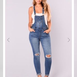 Fashionnova Stretch Denim Overalls